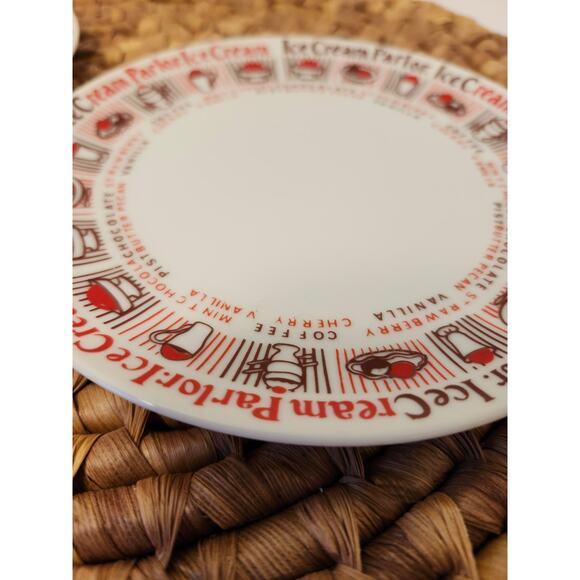 Vintage Ice Cream Parlor Set Of 2 Plates Ceramic 6.5" Multi National Silver Co. - Picture 8 of 9